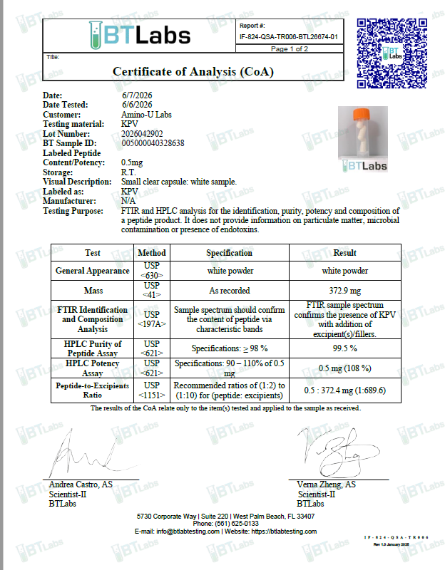 KPV 500mcg 60 Capsules